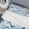 Designart 'Retro dotted blue wave pattern' Vintage Bedding Set - Duvet Cover & Shams